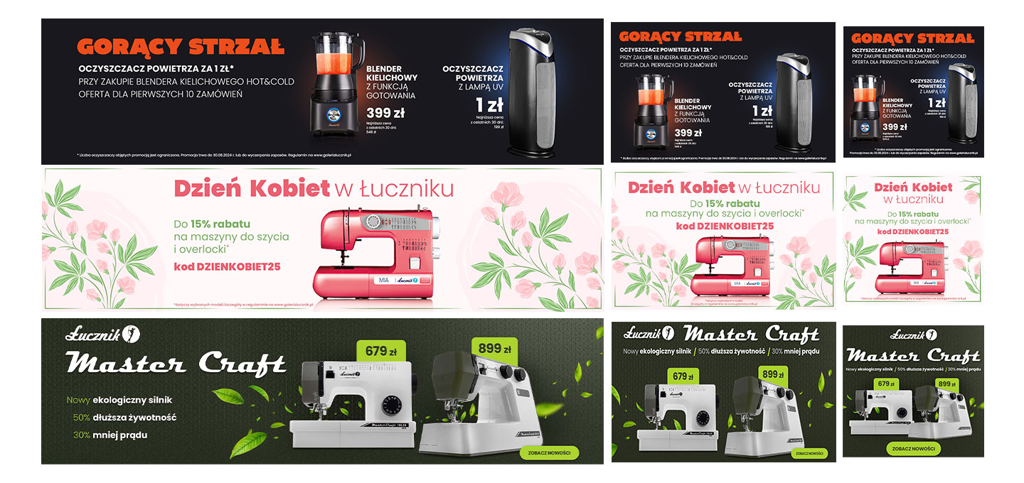 Łucznik — Banery produktowe · reklamy YouTube
